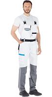 Полукомбинезон мужской рабочий летний 'Старт' белый с серым
