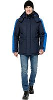 Куртка мужская утепленная рабочая 'Челленджер' синяя с васильковым